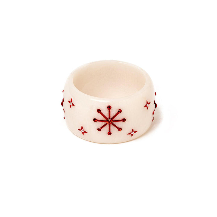 Wide White Snowflake Bangle by Splendette image