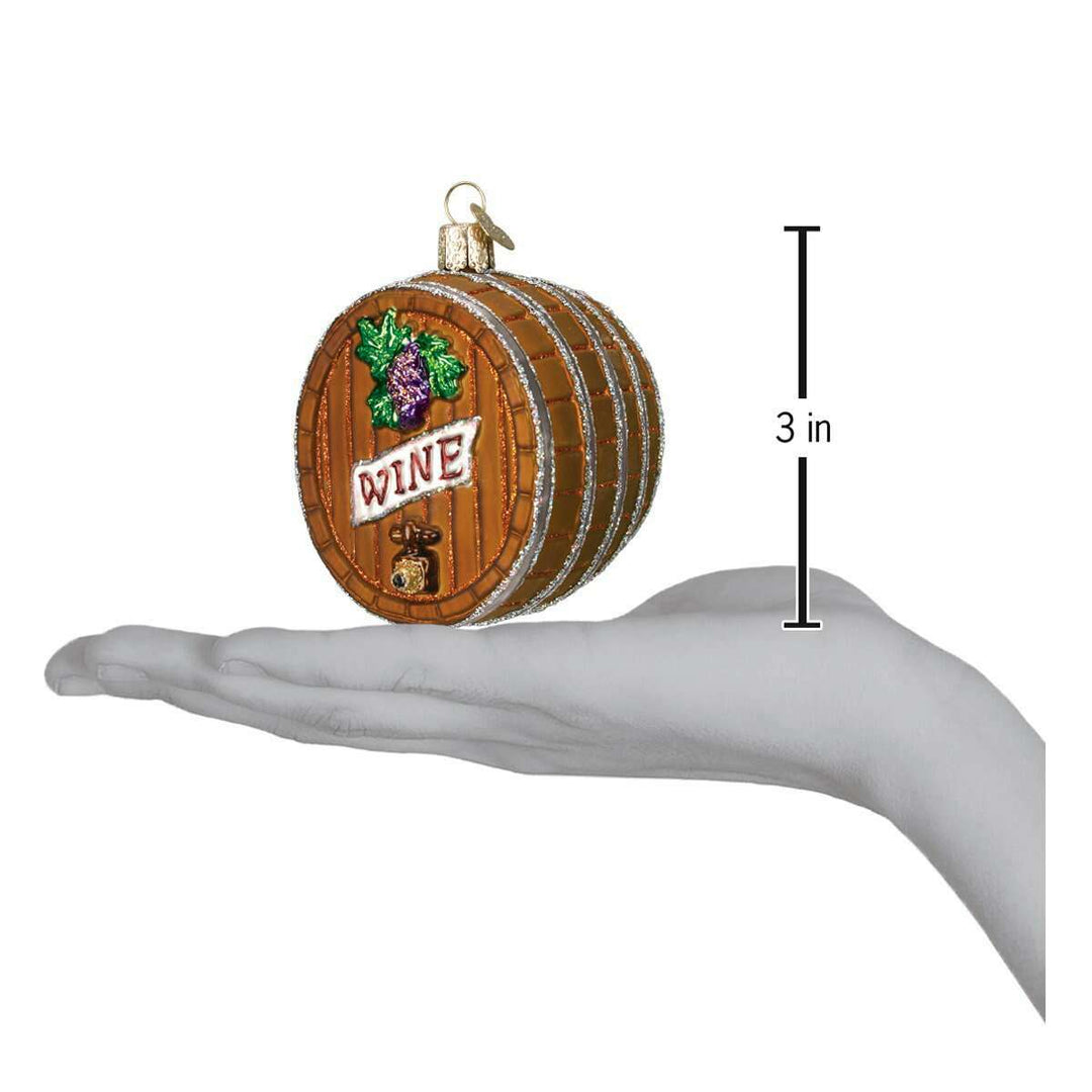 Old World Christmas Wine Barrel Blown Glass Ornament