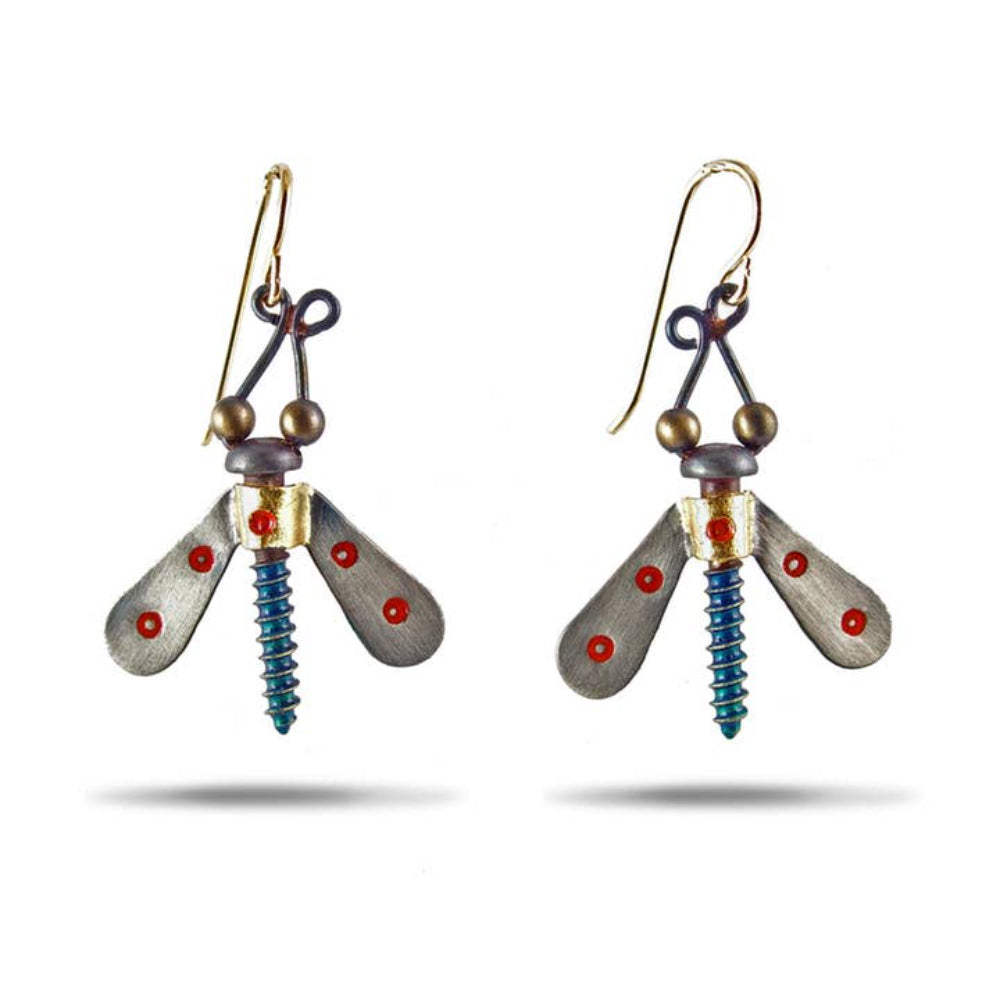 Winged Nut Earrings by Faire 