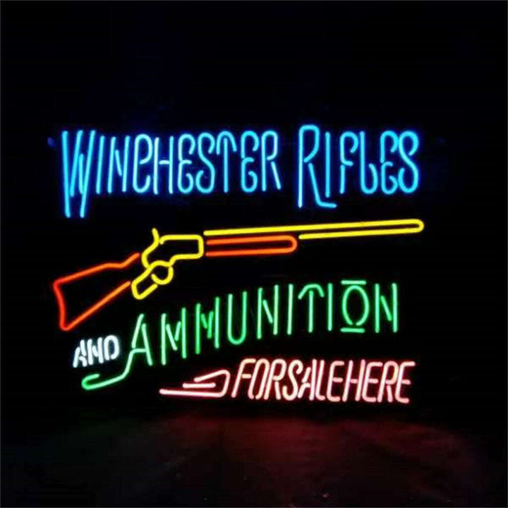 Winghester Rifles And Ammunition Neon Sign Light