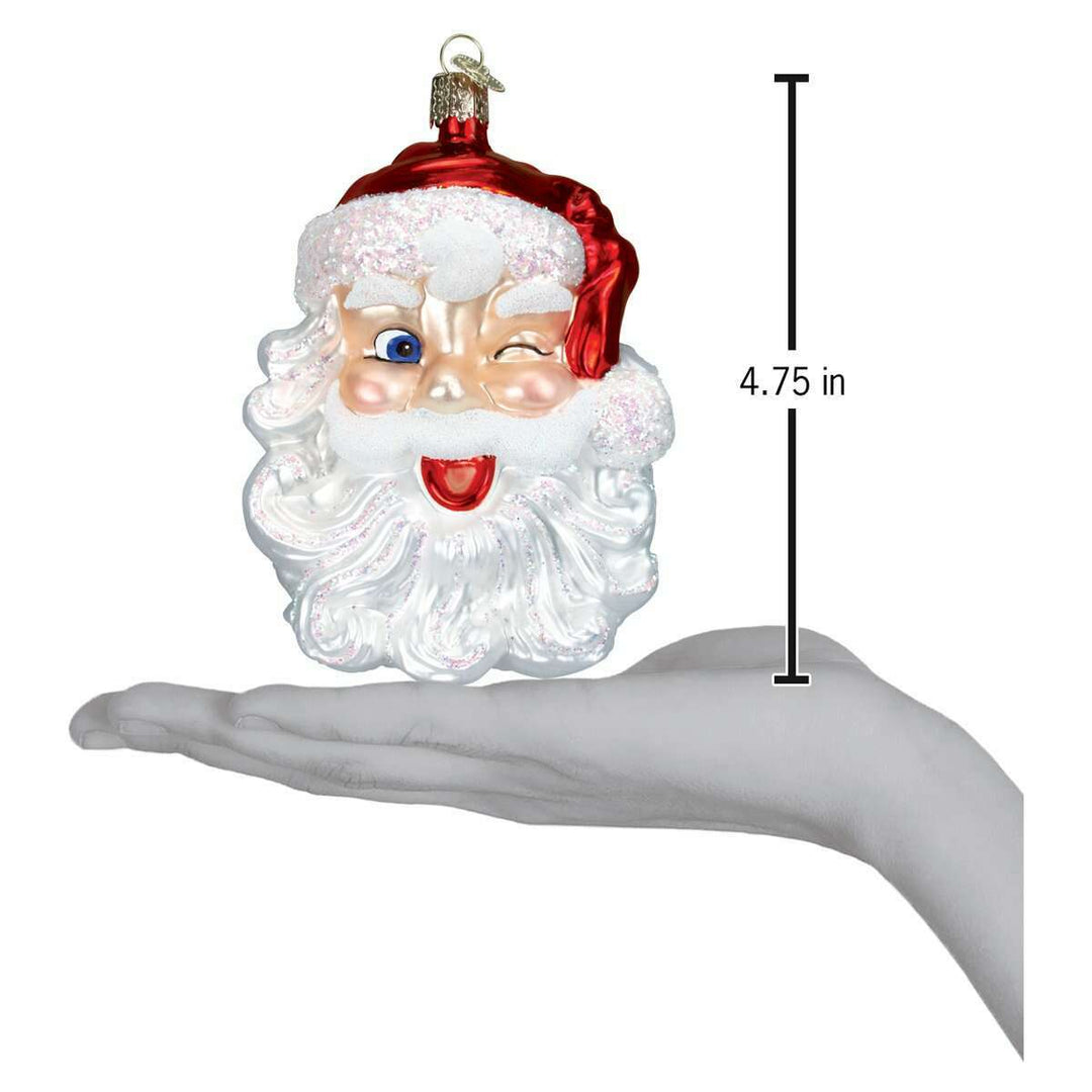 Old World Christmas Winking Santa Blown Glass Ornament