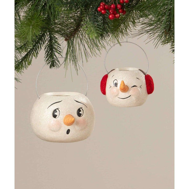 Winking Snowman Bucket by Bethany Lowe Designs, image 2