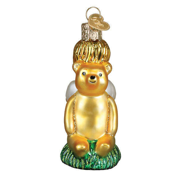 Old World Christmas Winnie and Christopher Robin Blown Glass Ornament