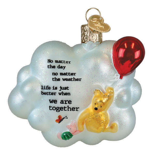 Old World Christmas Winnie and Piglet Together Blown Glass Ornament