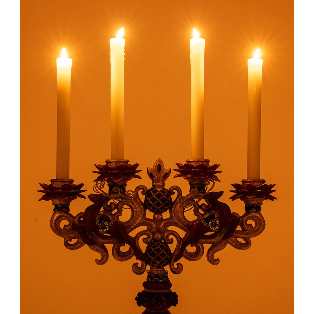 Winter Balsam and Berry Candelabra with Deer by Katherine's Collection image 2