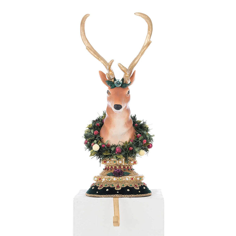 Winter Balsam and Berry Deer Stocking Holder by Katherine's Collection image