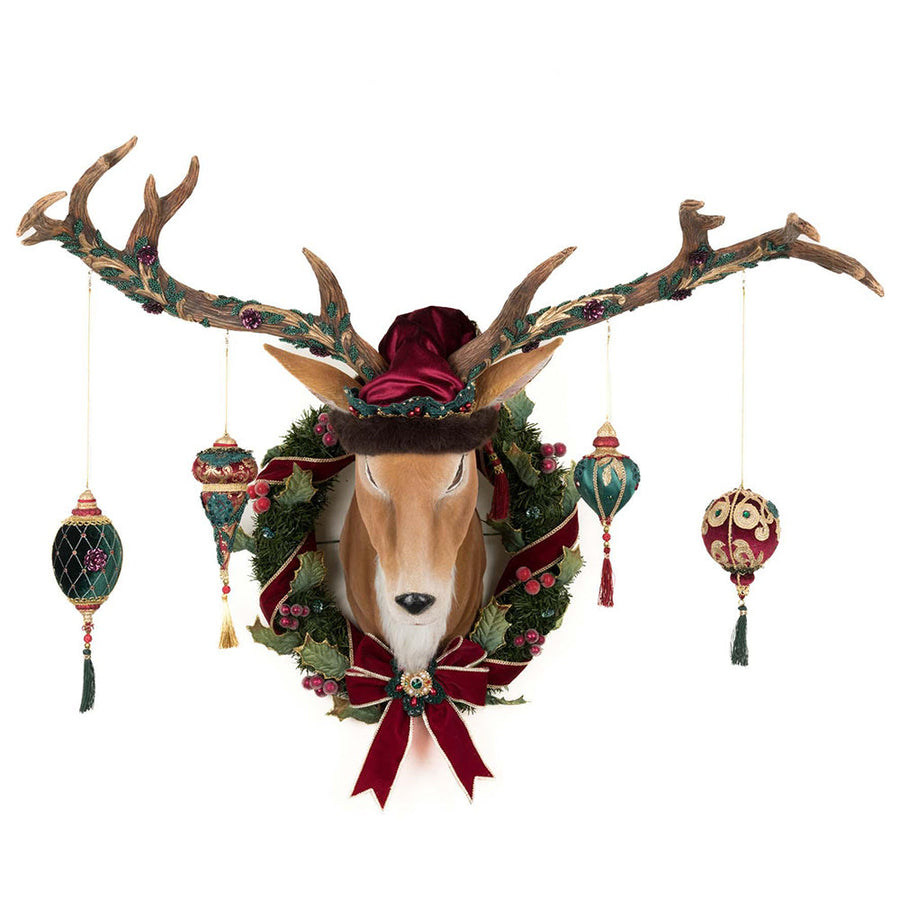 Winter Balsam and Berry Deer Wall Piece with Ornaments by Katherine's Collection image