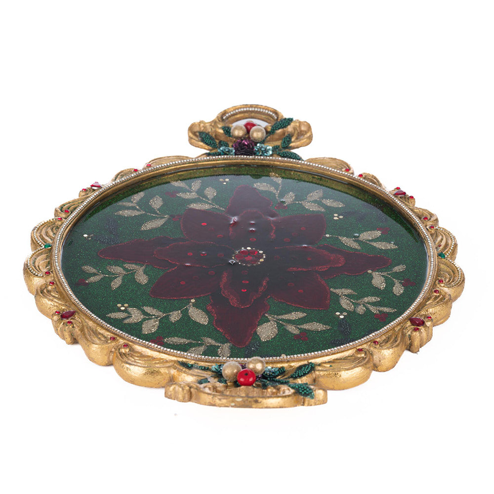 Winter Balsam and Berry Poinsettia Tray by Katherine's Collection image 1