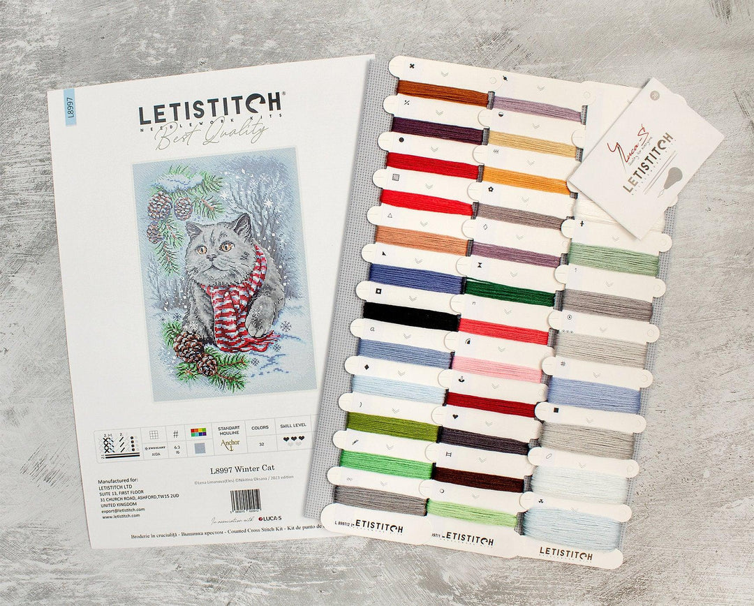 Winter Cat L8997 Counted Cross Stitch Kit