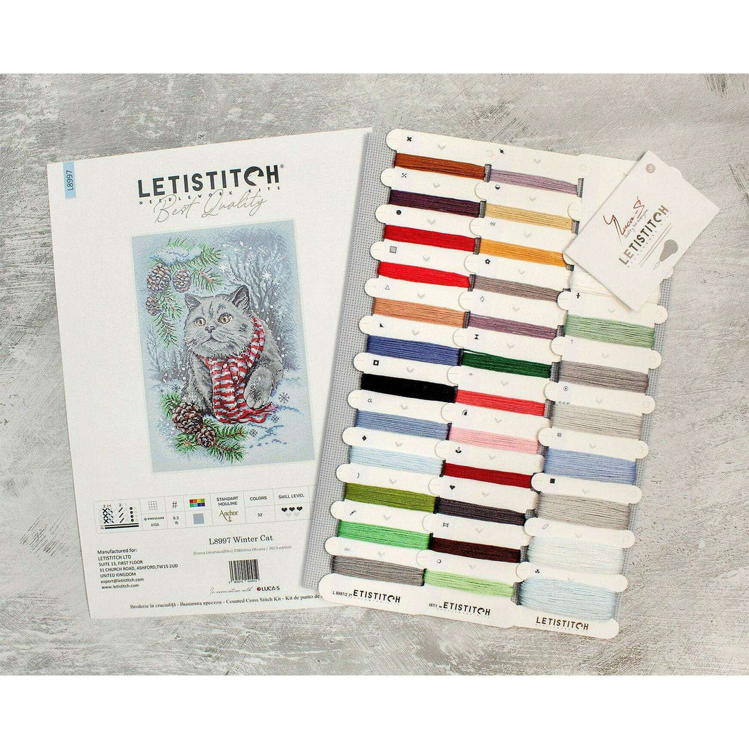 Winter Cat L8997 Counted Cross Stitch Kit