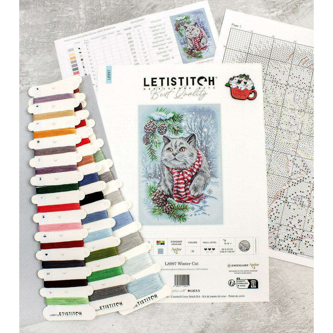 Winter Cat L8997 Counted Cross Stitch Kit