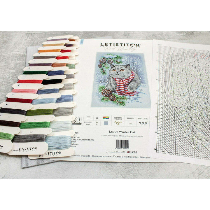Winter Cat L8997 Counted Cross Stitch Kit