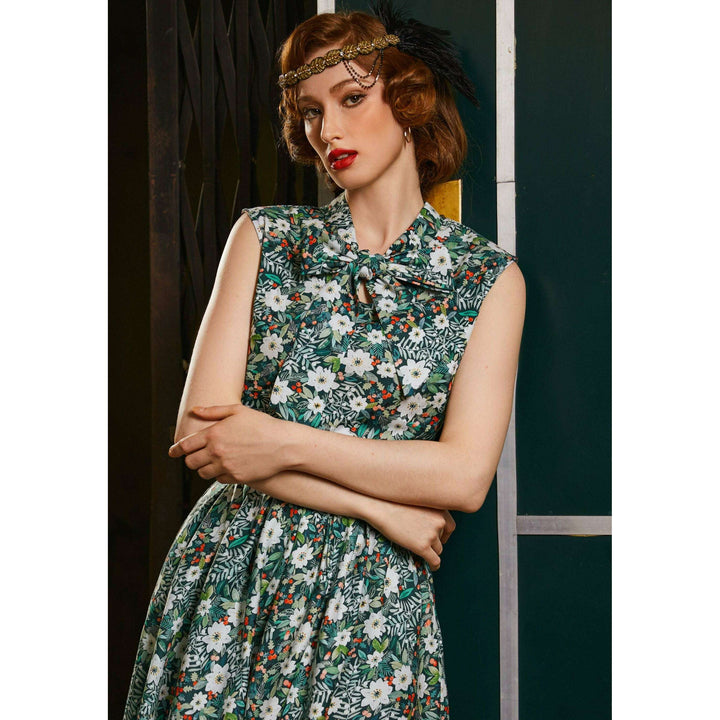 Winter Floral Bow Top