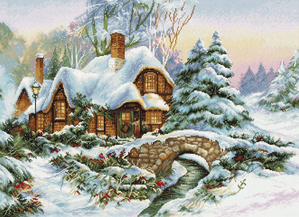 Winter landscape BU5001L Counted Cross-Stitch Kit