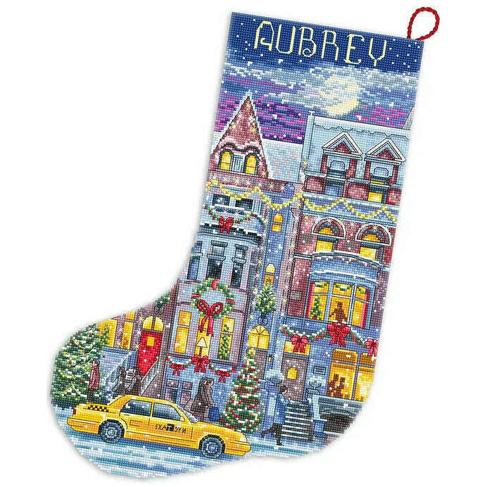 Winter Townhouse Stocking L8085 Counted Cross Stitch Kit