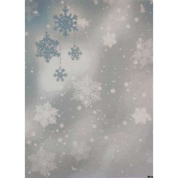 Winter Whispers Designer Printed AIDA Fabric. Canvas for embroidery with an applied background  KF-1187A