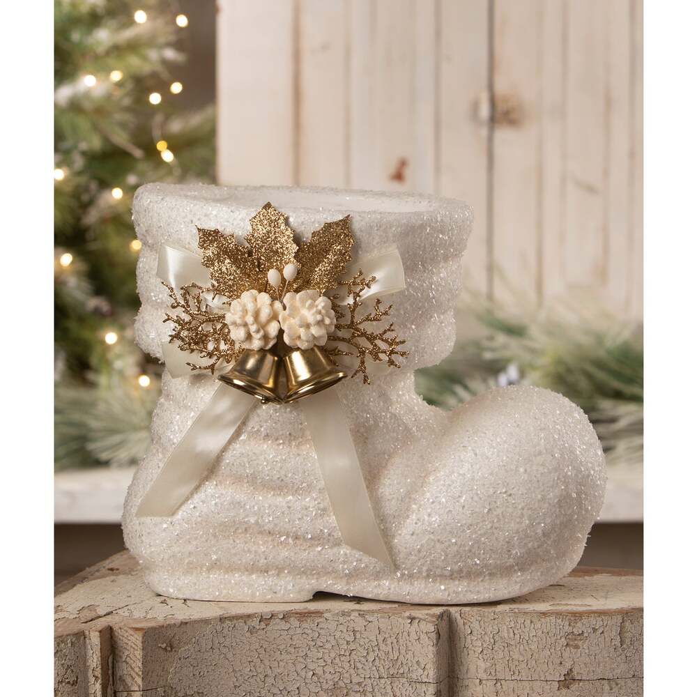 Winter White Santa Boot by Bethany Lowe Designs