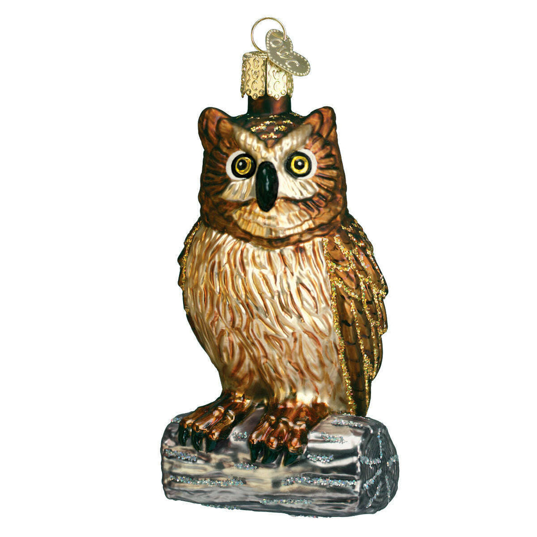 Old World Christmas Wise Old Owl Blown Glass Ornament