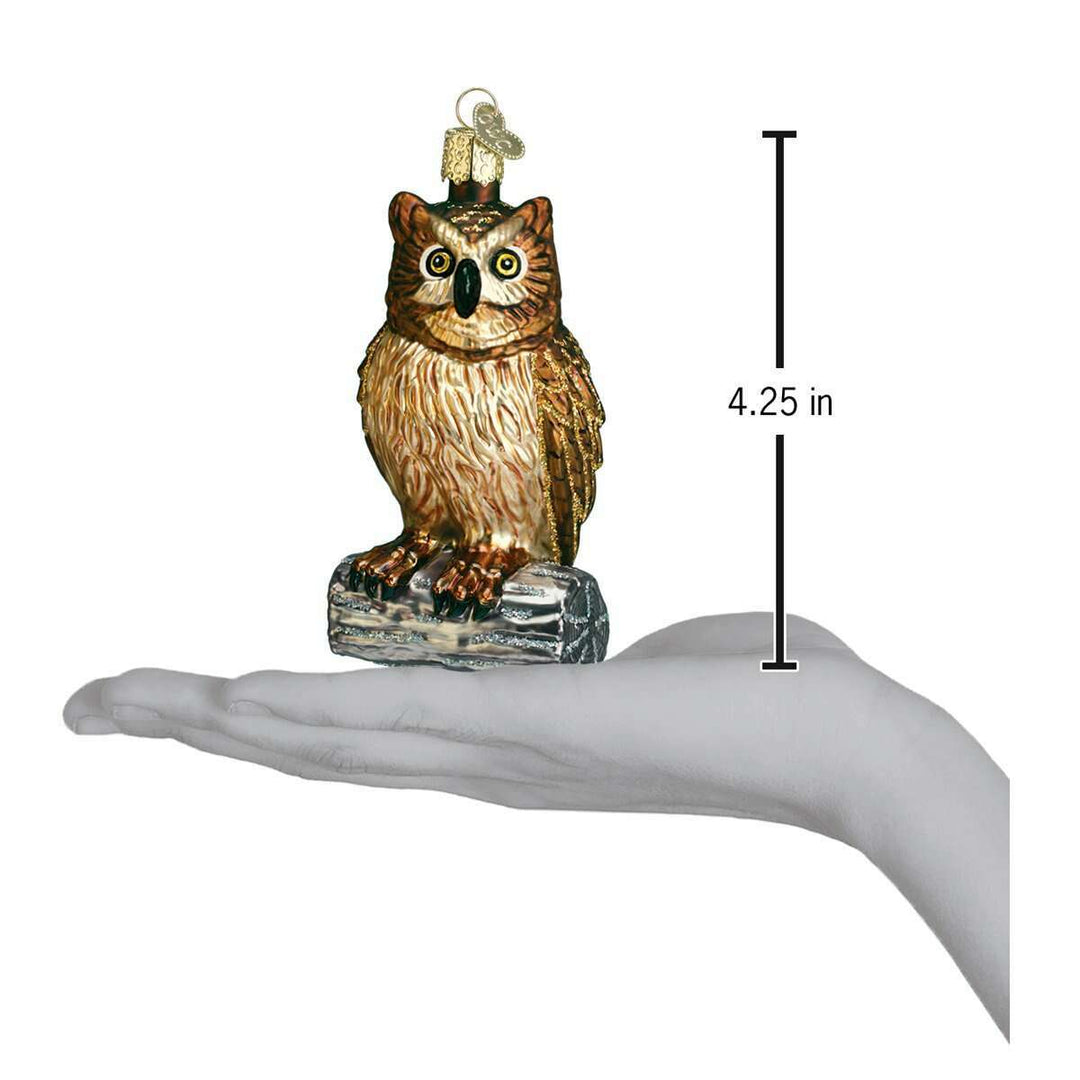 Old World Christmas Wise Old Owl Blown Glass Ornament