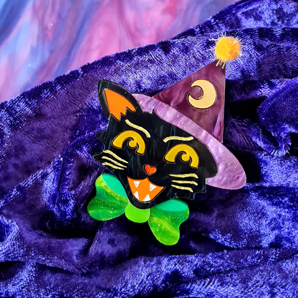 Witch Kitty Brooch by Cherryloco Jewellery - 13314 1