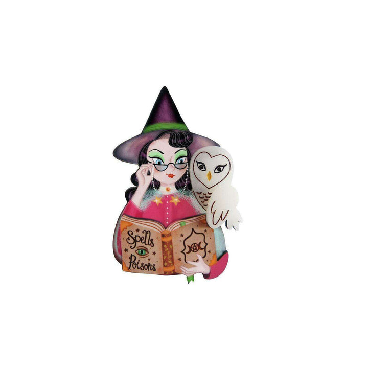 Witch with Owl Halloween Brooch by Laliblue - Quirks!