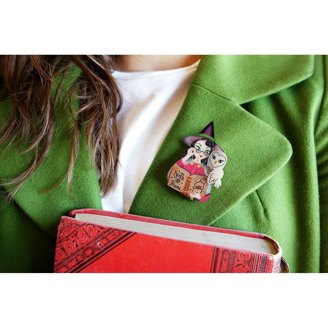 Witch with Owl Halloween Brooch by Laliblue - Quirks!