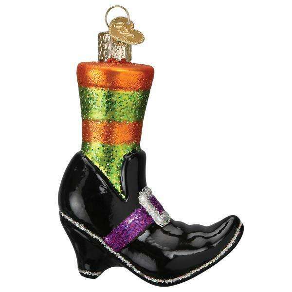 Old World Christmas Halloween Witches Shoe Blown Glass Ornament