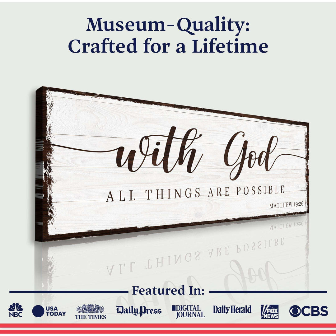 With God All Things Are Possible Faith Sign II