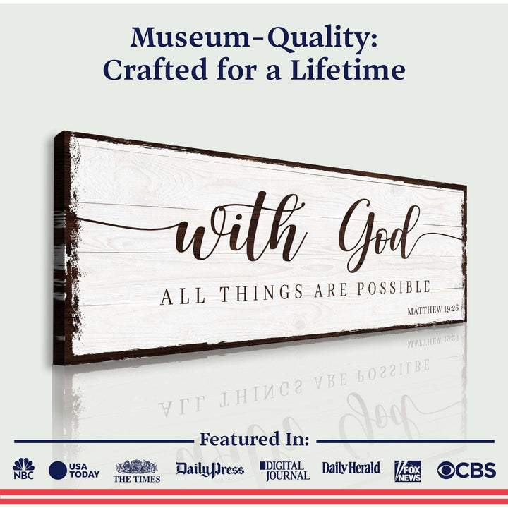 With God All Things Are Possible Faith Sign II