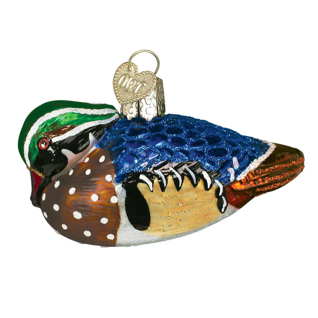 Old World Christmas Wood Duck Blown Glass Ornament