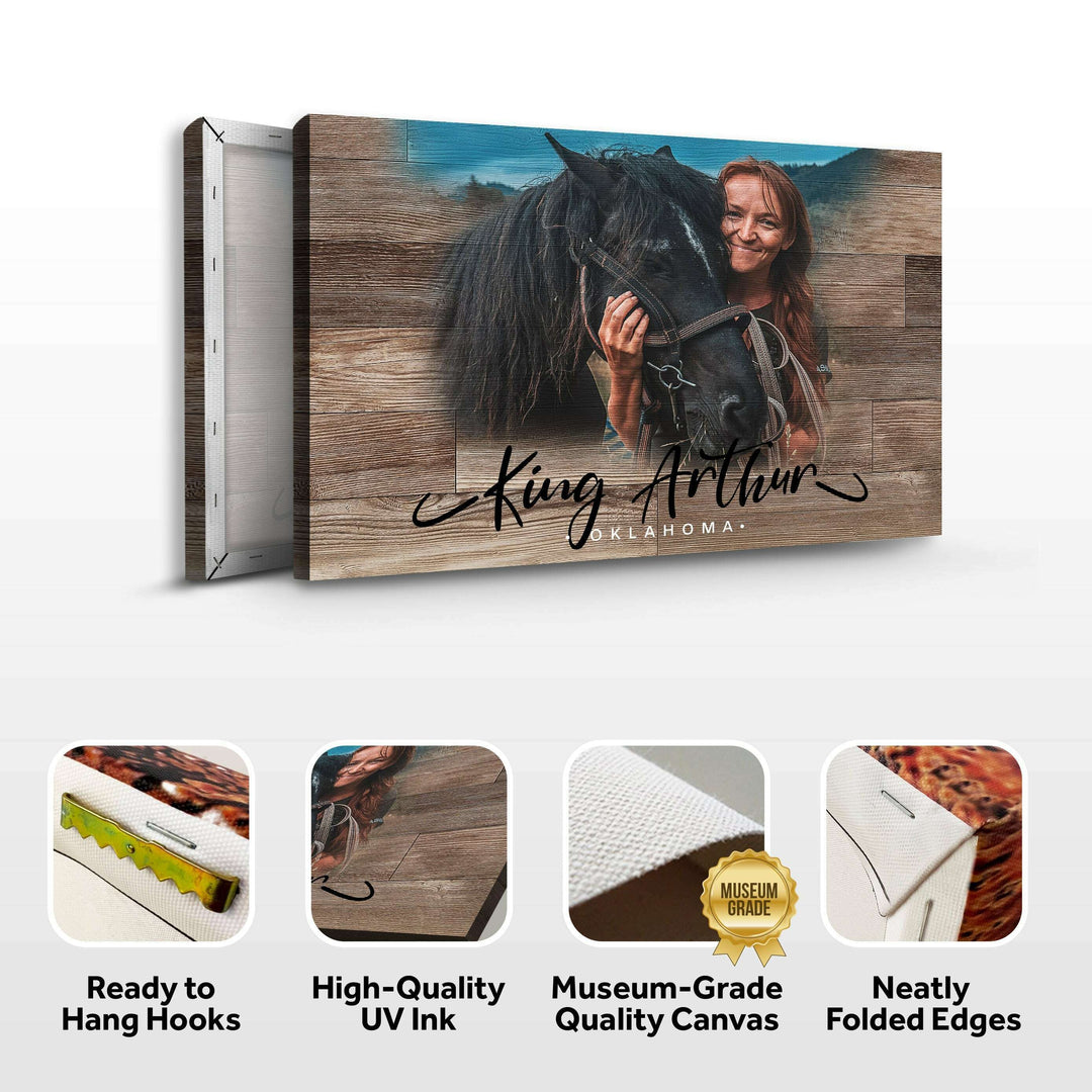 Wooden Animal Portrait Sign | Personalized Canvas Wall Art
