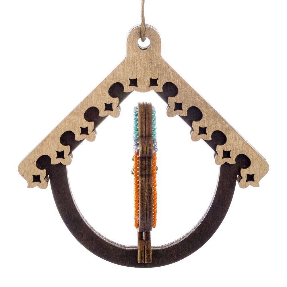 Wooden Bead Embroidery Kit Bird in Birdhouse FLK-580