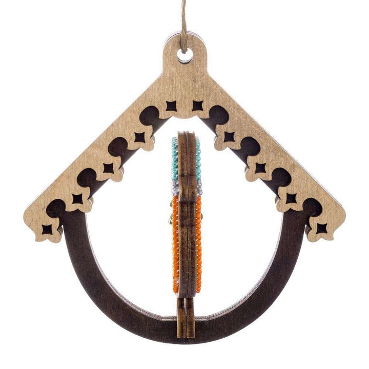 Wooden Bead Embroidery Kit Bird in Birdhouse FLK-580