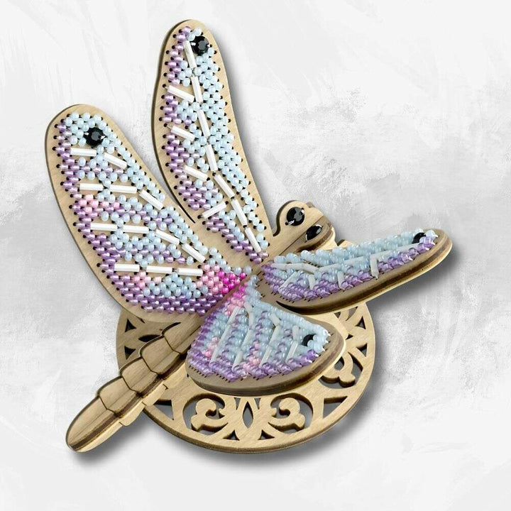 Wooden Bead Embroidery Kit Dragonfly FLK-584