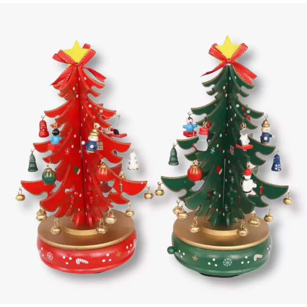Wooden Christmas tree Wizardi F07M6-20 Green