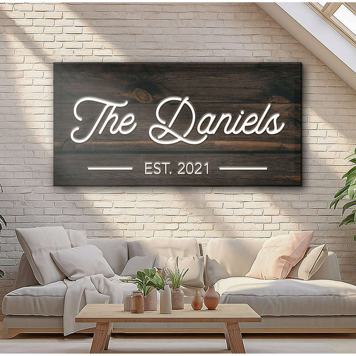 Wooden Family Name Sign