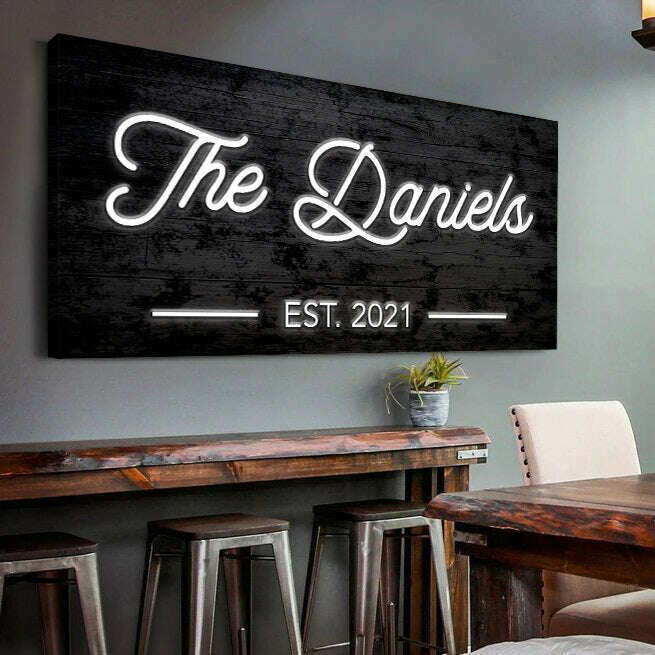 Wooden Family Name Sign