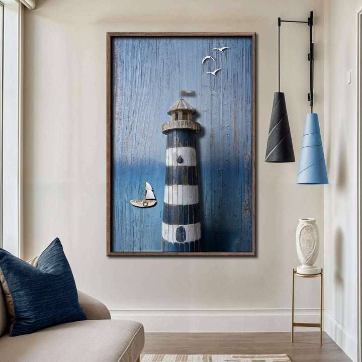 Wooden Lighthouse Coastal Wall Art III