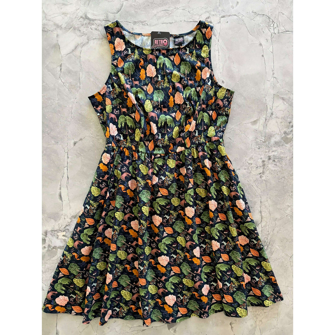 Woodland Vintage Dress in Navy