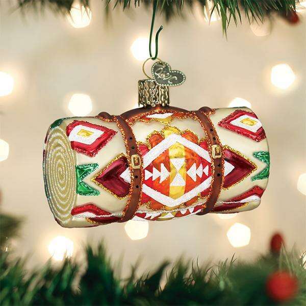 Old World Christmas Wool Blanket Blown Glass Ornament
