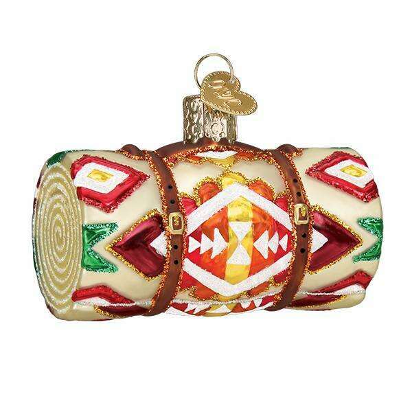 Old World Christmas Wool Blanket Blown Glass Ornament