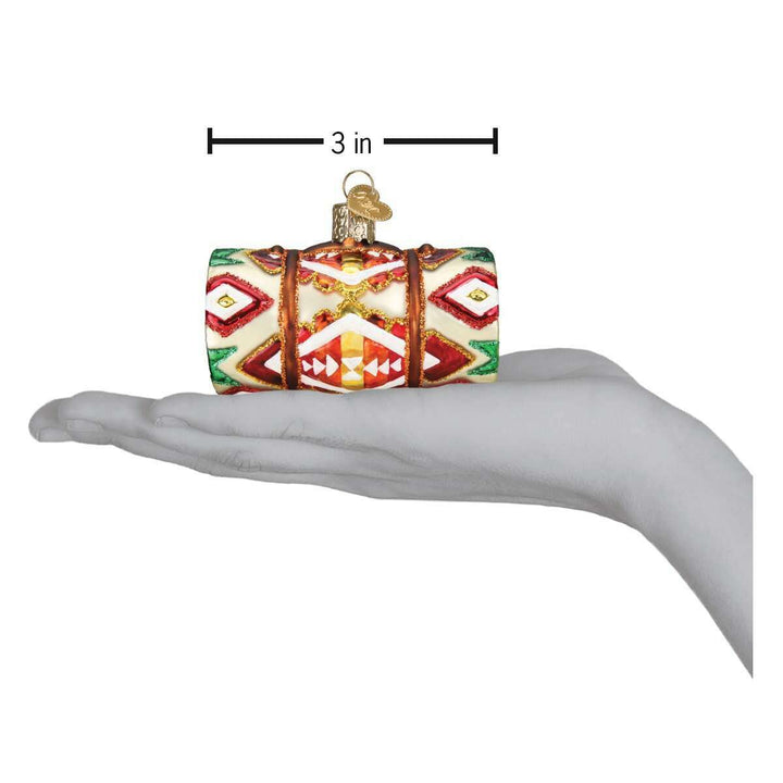 Old World Christmas Wool Blanket Blown Glass Ornament