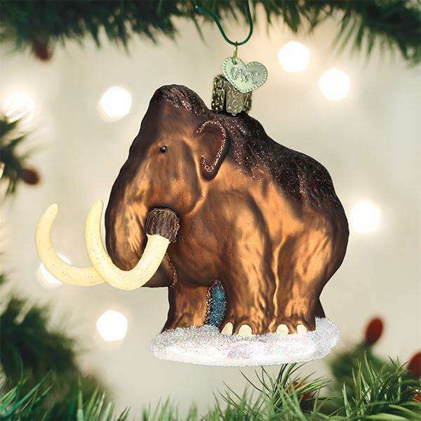 Old World Christmas Woolly Mammoth Blown Glass Ornament
