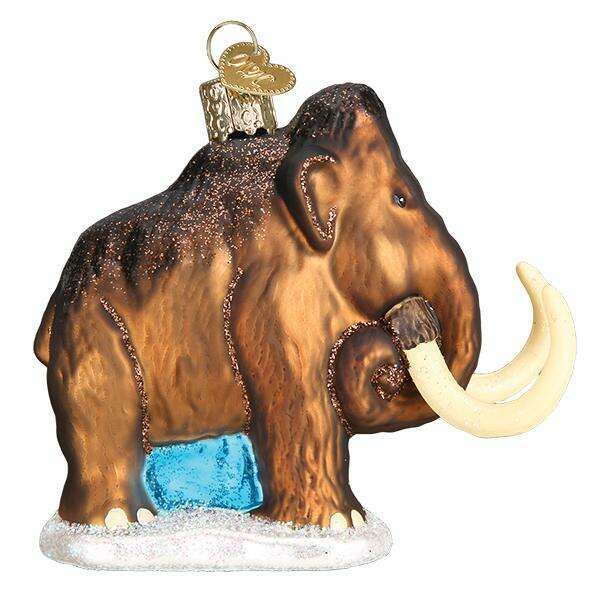 Old World Christmas Woolly Mammoth Blown Glass Ornament