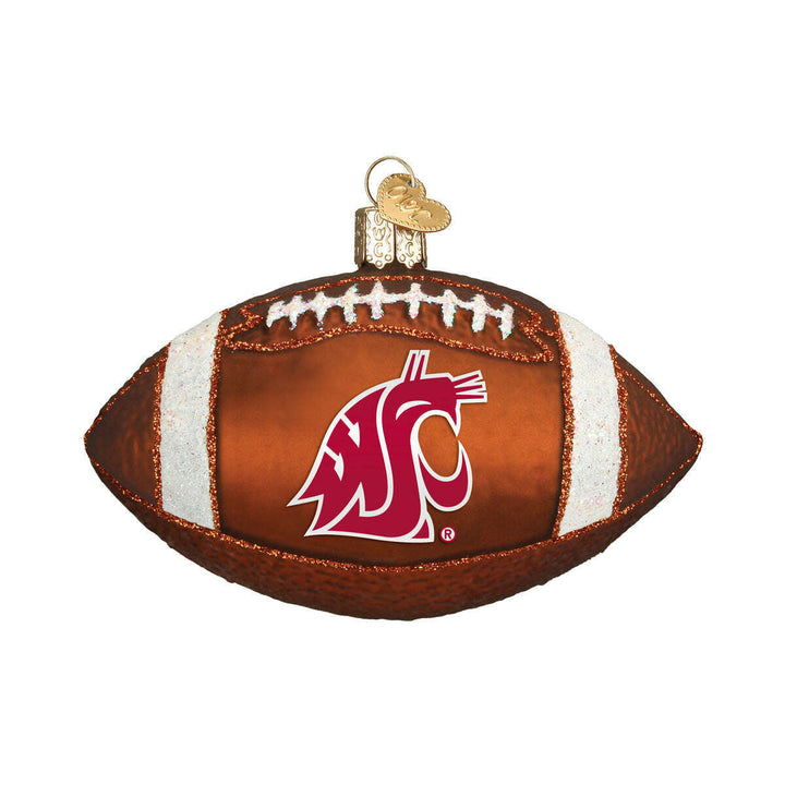 Old World Christmas WSU Football Blown Glass Ornament