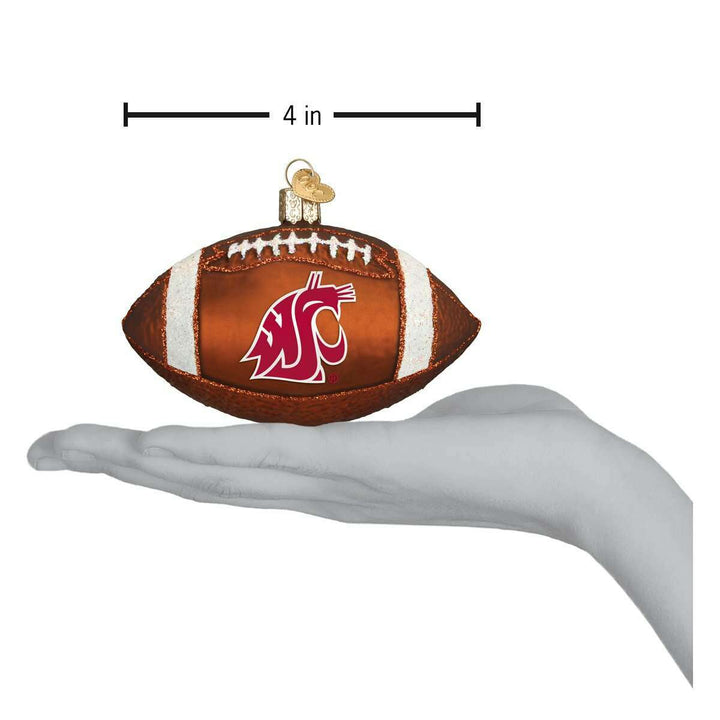 Old World Christmas WSU Football Blown Glass Ornament