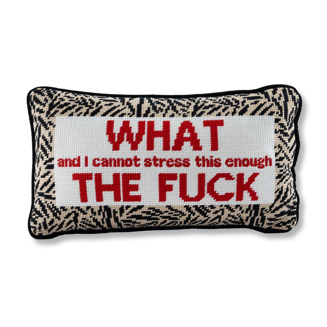 WTF Needlepoint Pillow