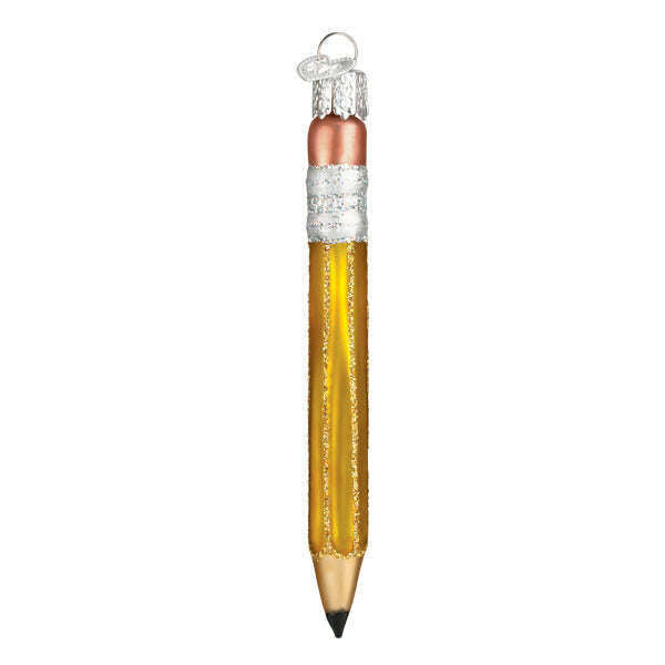 Old World Christmas Yellow Pencil Blown Glass Ornament