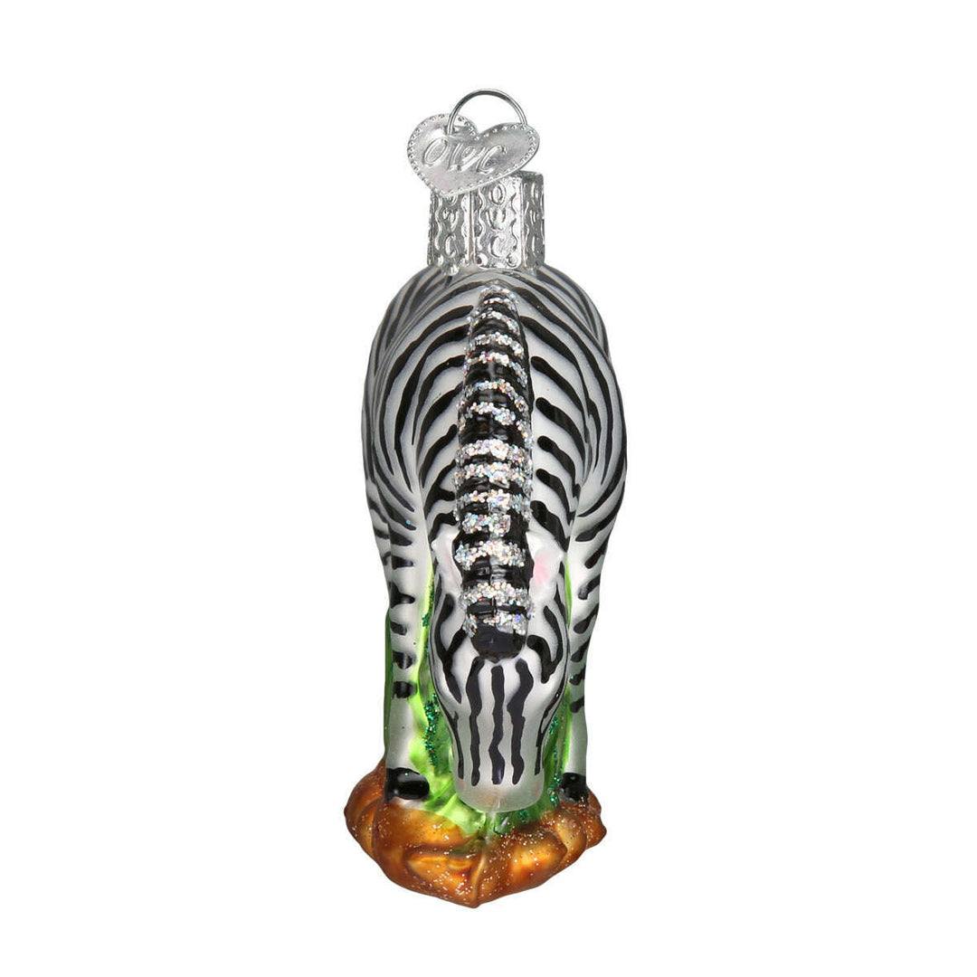 Old World Christmas Zebra Blown Glass Ornament