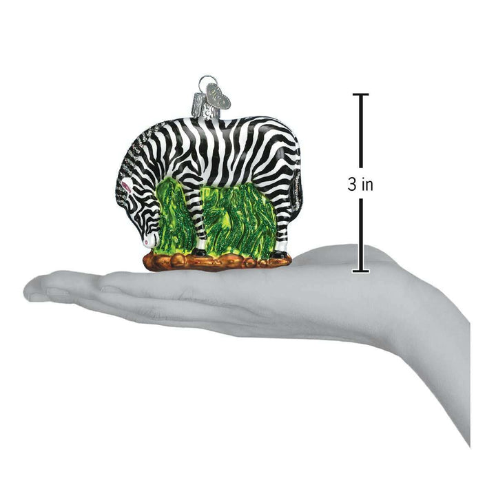 Old World Christmas Zebra Blown Glass Ornament